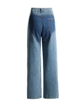 Toloer Wind Design Sense Straight Pants 2024 Spring And Autumn New Fashion Hollow Out Color Twist Jeans Female-Outfit