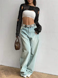Spring And Summer New Tuk Hollow Hole Design Knitted Shirt Short