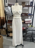 2025 Women's Explosive Sexy Knitted Short Sling Tape Open Umbilly Skirt