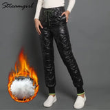 Winter Duck Down Pants Women Trousers High Waisted Warm Pant Black Women Pants Winter Trousers