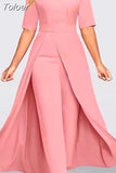 Office Lady Jumpsuit Patchwork V Neck 2023 New Summer Lace Up Women One Piece Long Trousers Solid Overalls