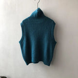 Women's Solid Color High Neck Sleeveless Sweater 2022 Autumn Knitted