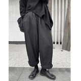 High Elastic Waist Black Thick Big Size Long Pants New Loose Fit Trousers Women Fashion Tide Spring Autumn 2023