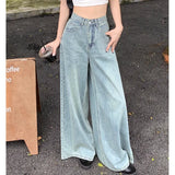 Wide-Legged Jeans Women Spring And Autumn New High-Waisted Loose Thin Trumpet