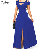 Women's Dresses Casual Long Maxi Evening Party Beach Long Dress Solid Wine Red Black Square Collar Summer