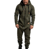Jumpsuit One Piece Men's Sets 2020 New Men's Hooded Fleece Jumpsuit Men Camouflage Print Personality Casual Suits