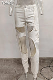 Fashion Women's Sleeveless Bandage Short Denim Tops And High Waist Solid Color Hollow Out Jeans Female Summer 2023