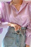 Women Shirts Office Lady Turn-down Collar Loose Lantern Sleeve White Blouses Tops Korean Fashion Elegant Blusas