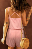 Strap Drawstring Waist Crisscross