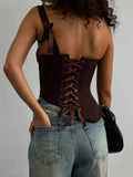 Babes Irregular One-Shoulder Sling Vest Women In The Spring And Summer New Belt Strap Belt Tight