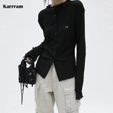 Yamamoto Style Black Shirt Dark Aesthetic Gothic Blouse Grunge Japanese Emo Alt Clothes Pleated Design Goth Shirt