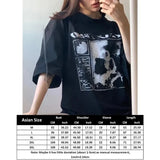 top 2023 New Y2k Harajuku Shirt Anime Skeleton print cotton t shirt Kawaii Female clothing short sleeve Goth
