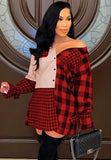 Casual Plaid Patchkwork Long Sleeve Shirt