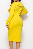 Formal V-Neck Ruffles Wrap Long Sleeve Midi
