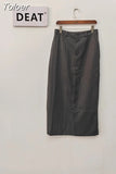Fashion Women's Notched Collar Spliced Diagonal Buckle Striped Blazer Loose High Waist Grey Skirt Spring 2023 New