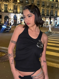 Silver Hand Design Tank Top-Outfit