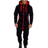 Jumpsuit One Piece Men's Sets 2020 New Men's Hooded Fleece Jumpsuit Men Camouflage Print Personality Casual Suits