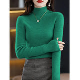 Turtleneck Elegant Soft Sweater Women Knitted Pullover Cashmere Bottoming Fashion Tops 2022 Jumper Winter Clothing