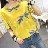T-shirts Women Short Sleeve Tees Striped Leisure Chic O-neck All-match 2XL Loose Korean Style Ins Breathable Slim