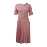Dress Women's Dress 2025 Summer Short Sleeve High-Waisted Yellow Folded Dress African Large-Size