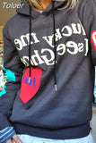 Graffiti Letter Print Hoodies Women Men Casual Loose Hooded Shirt Harajuku Hip Hop Oversized Streetwear Pullover