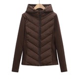Women's Clothing 2025 Autumn And Winter 2025 New Slim Slim Hooded Cotton Jacket