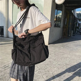 Women's School Messenger Bags For Women Shoulder Ladies Designer Handbag Solid Large Capacity Casual Canvas Shoulder Female