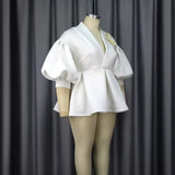 New Lantern Sleeve Top Temperament Style Suit Embroidery Women's Dress