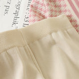 Women Knit Houndstooth Cardigan Long Sleeve Sweater Tops + Wide Leg Pants Sets Elegant V-neck Knitwear Trousers 2 Piece