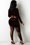 Party Sexy Mesh Patch Velour Tight