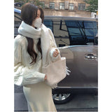 Winter Casual Elegant Knitted Sweater Women Pure Color Korean Fashion Y2k Clothing Long Sleeve Pullover Tops Office