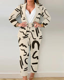 New Fashion Print Casual Suit Women's Clothing With