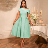 Africa's New Slanted Shoulder Dress Banquet Dinner Dress Dress Dress
