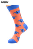 6 pair/lot style Cool Men Novelty funny socks Interesting pattern combed cotton Colorful Happy socks big size crew