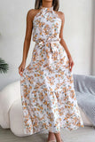 Tie Waist Backless Maxi