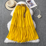 Half-Dress Women's Dress 2025 Summer Small In The Long Leisure High-Rise Display Thin Pendulum Ponve