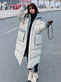 2022 Women Winter Snow Jacket Long Warm Parkas Female Thicken Coat Cotton Padded Parka Jackets Women Hooded