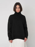 Women Turtleneck Sweater 2022 Autumn Winter Thick Warm Solid Pullover Top Oversized Base Chic Loose Female Knit
