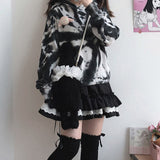 Kawaii Lace Lolita Skirt Women Harajuku Vintage Ruffle Patchwork Elastic Waist Mini Skirts Soft Girl Japanese