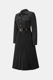 Belted Button Down Pleated