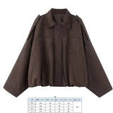 Women's 2025 New Bat Sleeve Loose-Fitting Velvet Bomber Jacket