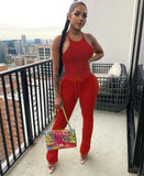 Sexy Strap Ruched Two-Piece Pants