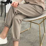 Winter Casual Pencil Pants Women Oversized Wool High Waist Woman Pants Loose Casual Trousers Women Femme Pantalon