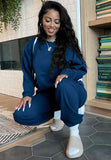 Casual Plain Long Sleeve Loose Sweatshirt And Matching Pants Two Piece