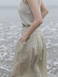 High Waist Apricot Brief Long Wide Leg Thin Trousers New Loose Fit Pants Women Fashion Tide Spring Autumn 2023