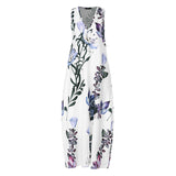 Printed Maxi Dress ZANZEA 2022 Women's Sundress Casual Summer Long Vestido Female V Neck Party Robe Femme Linen Dress