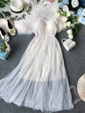 VAREY LIN 2022 women summer Stars V-neck Sleeveless Vestidos Sexy Dress equined Party Dress Mesh Patchwork New Long