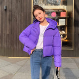 Down Cotton Clothes Women's Short Style 2024 Winter New Thickened Loose Stand Collar Bread Clothing Cotton-Padded Clothes Small Coat Tide-Outfit