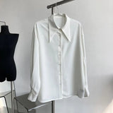 Pointed Collar Button Up Shirt Klein Blue / White / Khaki Women's Spring 2022