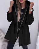Fashion Casual Autumn And Winter Hooded Zipper Jacket Women's